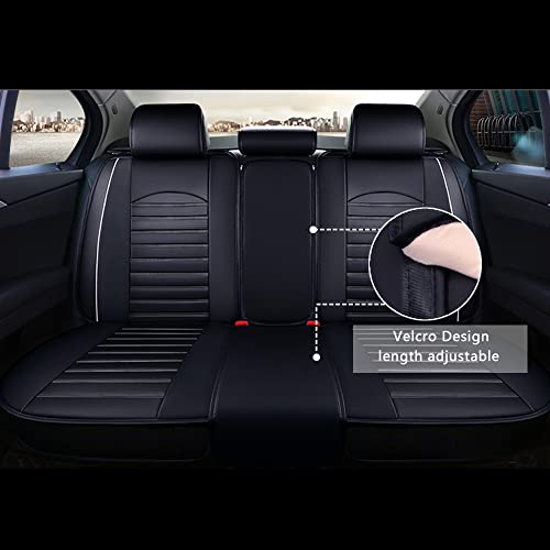 Otoez Leather Car Seat Covers Automotive Seat Covers Front & Rear Full Set, Waterproof 5 Seat Car Cushion Protector Universal Fit Honda Accord Civic Nissan Toyota Hyundai Lexus (Black) #TOP3