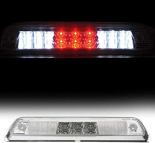 Transparent Third Brake Light Assembly Chrome High Mount Brake Stop Warning Lamp Set for 2009-2014 Ford F150 F-150