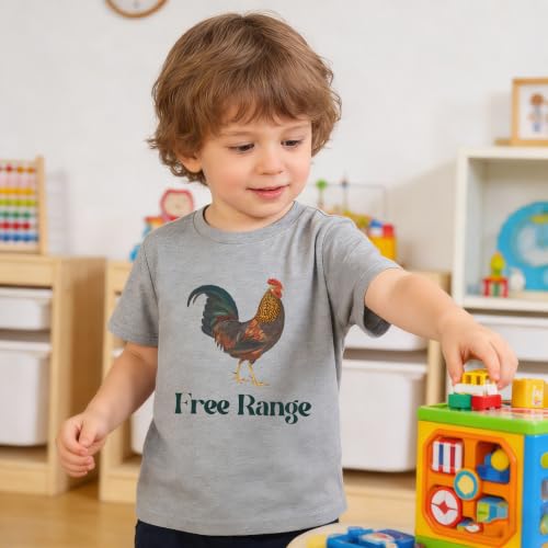 Image of Kids Short Sleeve Tees Toddler Crewneck T-Shirts Boys Girls Dino Raccoon Excavator Silly Goose Flower Girl Tops 2-7 Years