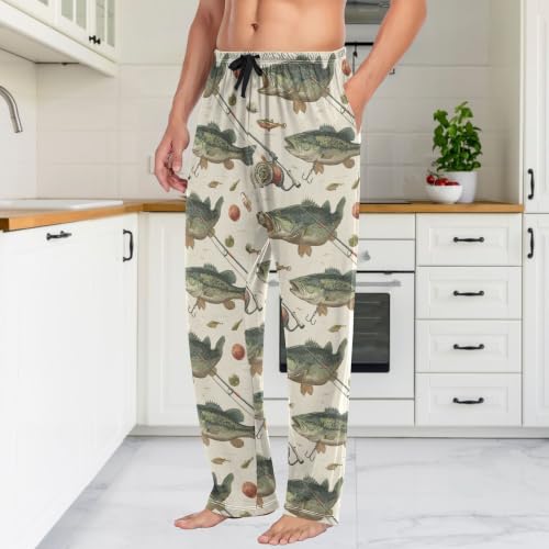 Image of Fisyme Mens Pajama Pants Men's Pajama Bottoms Soft Sleep Lounge Pj Pants
