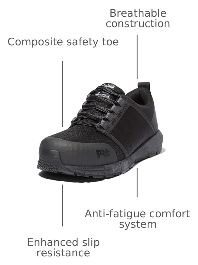 Image of Timberland PRO Women's Radius Composite Safety Toe Athletic Industrial Work Shoe, Black, 6.5W
