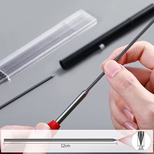 Hiboom 24 Pieces 2.8Mm Hb Refill For Carpenter Pencil, Study Long Lasting Pencil For Mechanical Pencil Woodworking Construction (Black) #TOP4