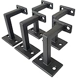 Langdoly Handrail Brackets for Staircase Stair Railing Brackets with Screws (Pack of 5) (Textured Bl