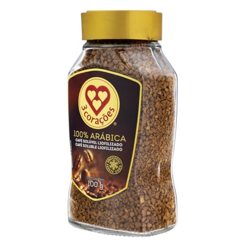 3 Corações Café Solúvel Liofilizado, Vidro 100G