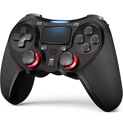 TERIOS Wireless Controllers Compatible with Play-Station 4 Game Controllers for PS-4 Pro, PS-4 Slim-Built-in Speaker - Stereo Headset Jack Multitouch Pad - Rechargeable Lithium Battery (Black)