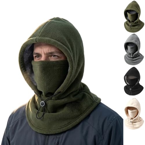 Winter Fleece Balaclava Hood Unisex Fleece Warm Thermal Skiing Mask Hat - image 1