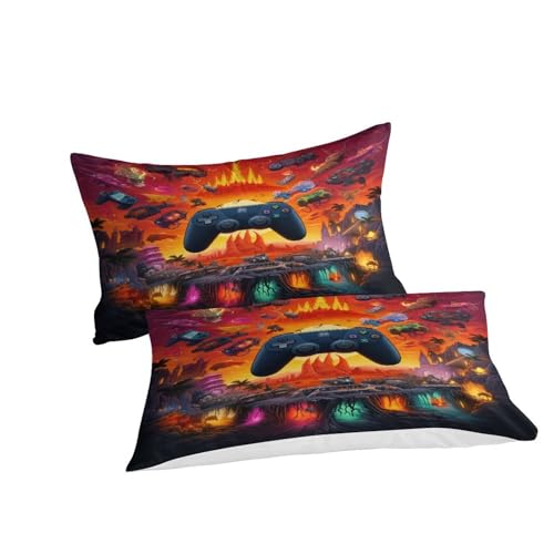 Housse de couette volcan 3D parure de lit 200x200 style apocalyptique microfibre - 6