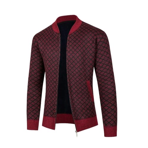 Chaqueta de punto para hombre con abrigo térmico de felpa contra el frío