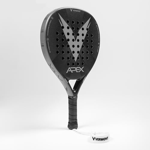 VERMONT Apex Padel Racket | 3k Carbon Fibre Face with PowerCore Extreme EVA Foam for Maximum Power – Professional Quality Padel Racquet for Advanced Players