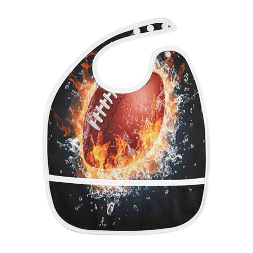 Dussdil Baby Bibs for Boys Girls Rugby Ball Infant Toddler