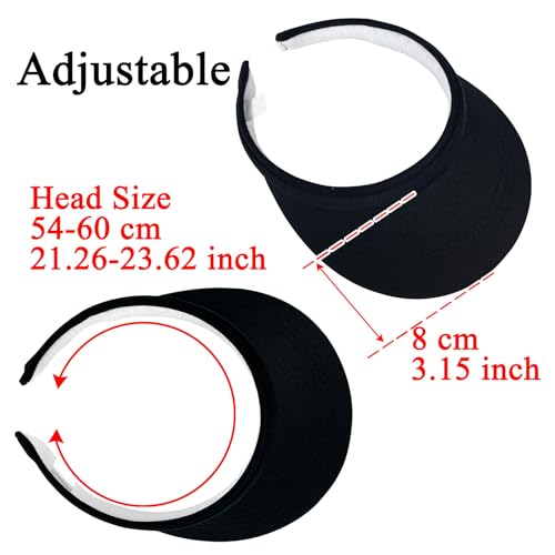 Image of Sun Visor Hats Women Wide Brim Adjustable Clip On Visors Beach Men Hat