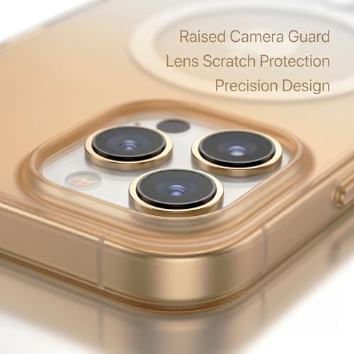 Image of amazon basics Paper Luxury Thin Case Cover for iPhone 16 Pro | Matte Finish | Gradient Case, Shaded Color | Compatible with magsafe | (Gold White, iPhone 16 Pro)