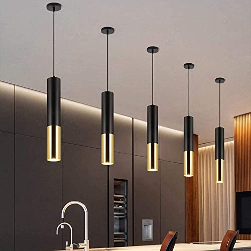 Lámpara colgante moderna LED de tubo largo cilíndrico ajustable 4