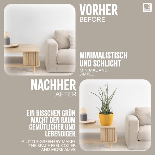 PECZEKO Blumentopf matt, Pflanzkübel aus Übertopf Kunststoff Dekorativer Topf für, groß Pflanzen 2X blumenkübel Set… – Ansicht 6