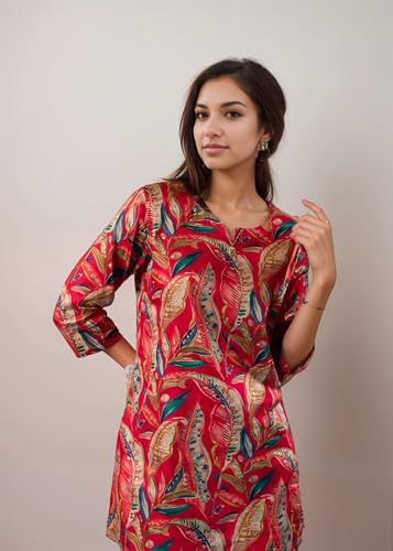 Image of SHIENZY Women Rayon Co Ord Set | Stylish Printed Kurta Top with Wide Leg Pants | Casual Summer Top with Palazzo Pants | Casual Lounge Wear Outfit | Comfortable Travel Outfit | Trendy Set