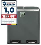 Casa-Pura Mülleimer Felix, silber, aus Edelstahl, 2 x 15 Liter