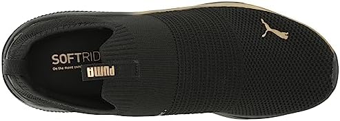 PUMA Women's SOFTRIDE PRO ECHO SLIP-ON MOLTEN METAL Sneaker, PUMA Black-PUMA Gold, 11 | Image 4