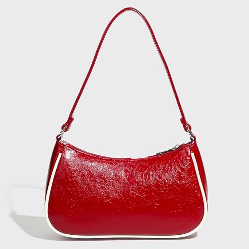Underarm Bag for Women, Sports Style HandBag, Retro Shoulder Bag, Tote Bag Suitable for Important Occasions, Work, Travel(Red)4