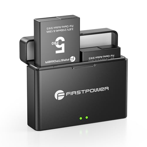 FirstPower Replacement Osmo 360/ Action 6/5 pro/4/3 Battery (2-Pack 2100mAh) with 20W Dual Fast Charging Hub Compatible with DJI Osmo Action 6, Action 5 Pro, Action 4, Action 3, Osmo 360 Cameras