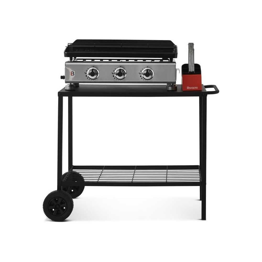Favex Carrello per Piastra Nero 100 x 56 x 73 cm 9760006