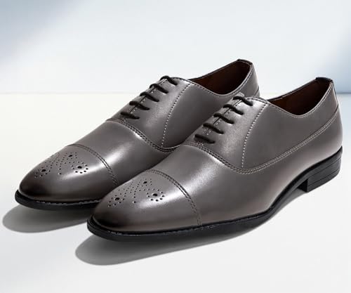 Image of LOUIS STITCH Men's Formal Shoe | Derby Shoes, Lace-Up Style, Shiny Finish | Solid Design | Perfect for Formal, Business Casual, and Parties (LSRGCT)