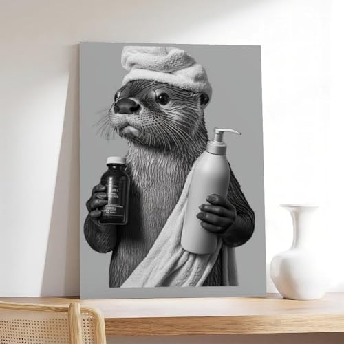 Poster loutre sur toile de qualité supérieure pour salon et bureau