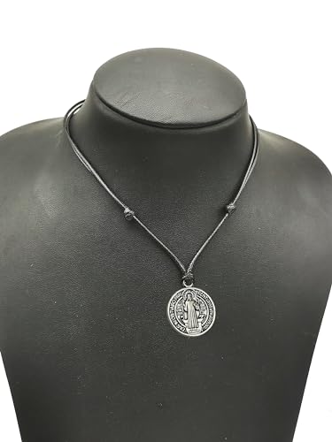 Medalla San Benito grande baño plateado 5 micras Medalla San Benito grande baño plateado 5 micras