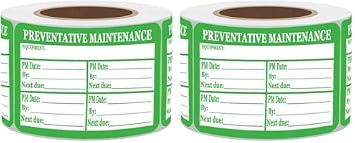 Preventative Maintenance Stickers Labels,3x2 Inch Green Self Laminating Preventative Maintenance Inspection Safety by/Date/Next Due Vinyl Stickers 200 Pcs Pack of 2