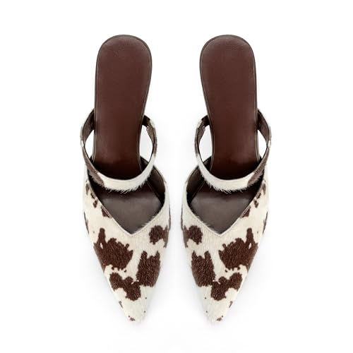Image of Pointed Toe Heels for Women Slip on Pumps Pointy Stiletto Heels Dressy Sexy Fashion Leather Pumps