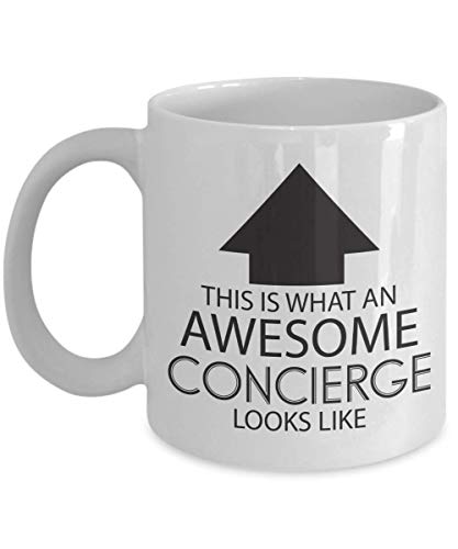 Divertida taza de café de ocupación – This is What an Awesome Concierge Like – Inspirador sarcasmo cumpleaños, Navidad, humor, idea de regalo, taza de té novedosa para compañeros de trabajo, amigos,