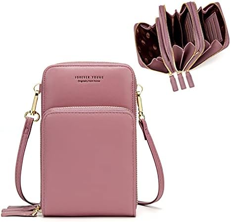 myfriday Small Crossbody Cell Phone Purse for Women, Mini Messenger Shoulder Handbag Wallet with Credit Card Slots