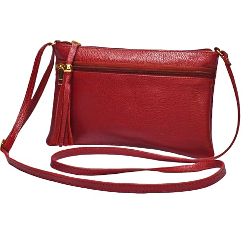 Bolsa Feminina Transversal Preta Couro Legítimo Brilho MDXB367 (Bordo)