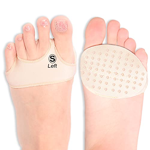 Ball of Foot Metatarsal Pads ã€PORON Cushion- Made in USAã€‘ Forefoot for Women and Men, All Day Pain Relief, Foot Sleeve for Blister Callus, Shock Absorption Inserts (2 pcs (W 9-13 / M 11-14), Beige)