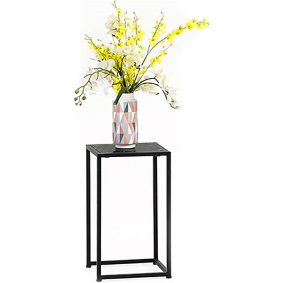 Support de fleurs sur pied en marbre YangRy noir 30x55 cm pour pot et vase
