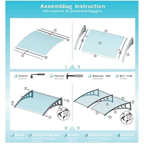 HSYFdy Pensilina Tettoia for Porta, Modulabile