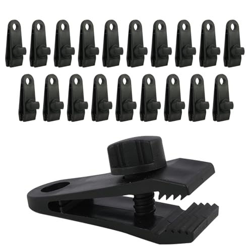 Trpoey 20 PCS Bâche résistants, Attaches pour Bâche Anti Vents avec Verrouillage Pinces Crocodile Léger pour Camping, Bâche de Piscine, Abris
