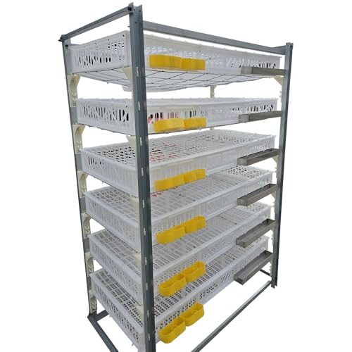 Cage D'élevage De Cailles De Grande Capacité Cage à Cailles En Plastique Empilable à 6 Couches Cadre En Acier, Convient Pour 360 à 420 Cailles Salle De Collecte Aut(Size:125*70*182cm/49.2*27.5*71.6in)