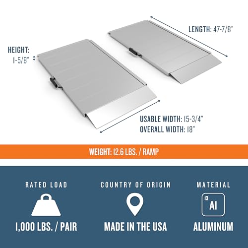 Rampa portátil EZ-ACCESS aluminio 18" x 4' resistente miniatura 3