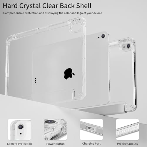 Coque iPad 11 transparente antichoc avec contours gris protecteurs rigides - 3