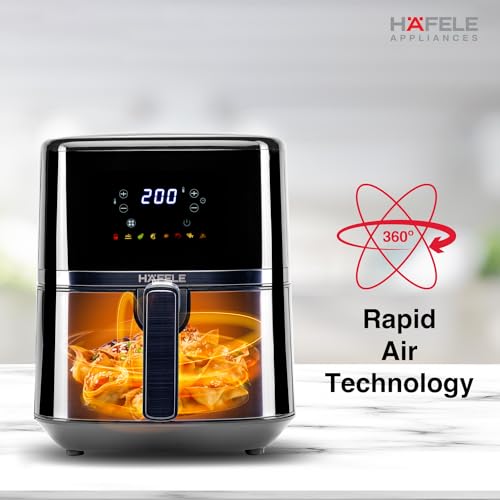 Image of Hafele NOIL Lite Air Fryer, 4.5L Digital Air Fryer with 360 Steam + Rapid Air Circulation Technology & Touch Panel, 8 Preset Menus, Non-Stick Air Fry Basket, 1800W, (Black)
