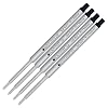 Lanier Combo Pack - 4 Pack - Monteverde Soft RollTM Ballpoint W13 Paste Ink Refill Compatible with Most Waterman Style Ballpoint Pens - Black (Medium Tip 0.7mm)