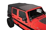King 4WD Replacement Soft Top - Black Diamond Top with 31% Tinted Side and Rear Windows - Suitable for Jeep JK 4 Door 2007-2009 Jeep Wrangler Unlimited
