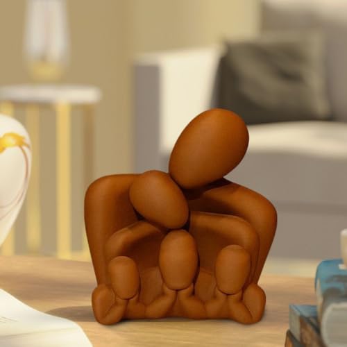 Escultura Moderna Amor Familiar Abstracta Hecha a Mano