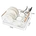 Attom Tech Home Modern Wood Handle Dish Rack and Drain Board, 16.5