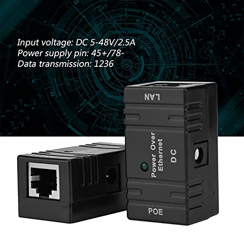 Módulo de fuente de alimentación POE RJ45 Dioche, inyector POE y adaptador Ethernet con alta estabilidad y corriente de transmisión de 2000 mA, ideal para cámaras IP y dispositivos de red, con indicador LED de energía miniatura 5