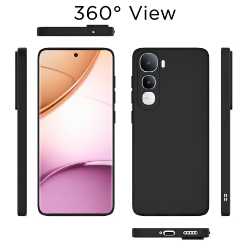 Image of Outlouders Back Cover for Vivo Y400 Pro 5G | Camera Protection | Durable Soft Matte Silicone Bumper Case (Black)