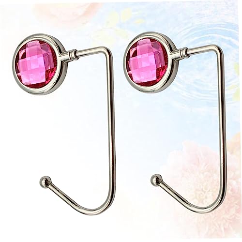 Alipis 2 Peças De Cabideiro De Metal Bolsa De Cristal Mochila Bolsa Gancho Mesa Bolsa Suporte Bolsa