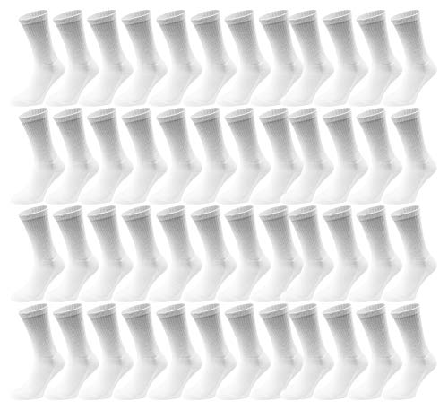 Image of Winterlace 48 Pairs Crew Socks for Men Women Kids, Wholesale Bulk Cotton Basic Sport Sock, Donation