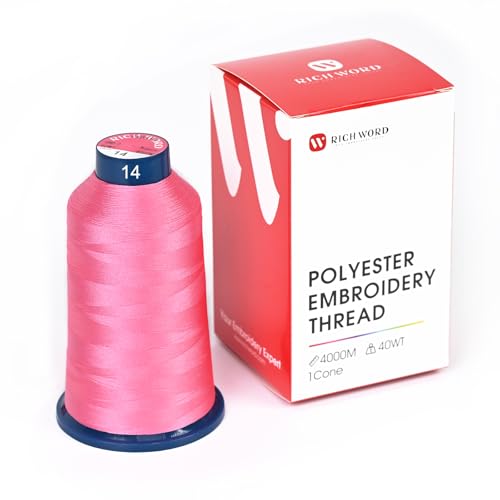 Image of Poolin Polyester Machine Embroidery Thread 4000M 40WT Candy Pink 0014 | Smooth Feeding with Stable Tension for Clean, Consistent Stitching on Home and Commercial Embroidery Machines