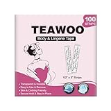 TEAWOO 100 Strips Double Sided Fashion Tape for Clothes – Hypoallergenic Invisible Fabric Tape, Strong Hold Body Tape for Dresses/Necklines, Skin-Friendly Clothing Tape
